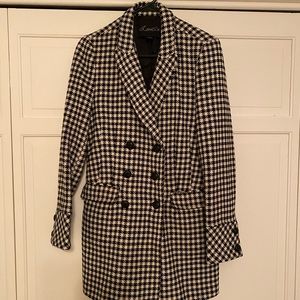 Houndstooth black & white pea coat (Forever 21) Size Medium